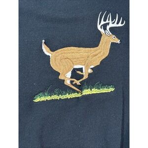 Vintage 90's Sweatshirt Deer Buck Embroidered Nature Size-XL‎ USA Nature Hunting